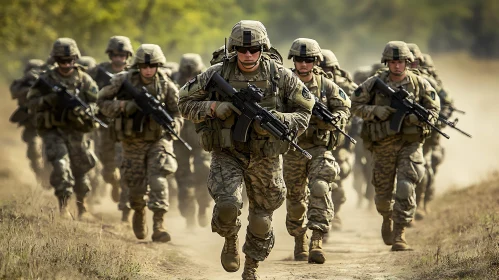 Military Troops in Camouflage Gear
