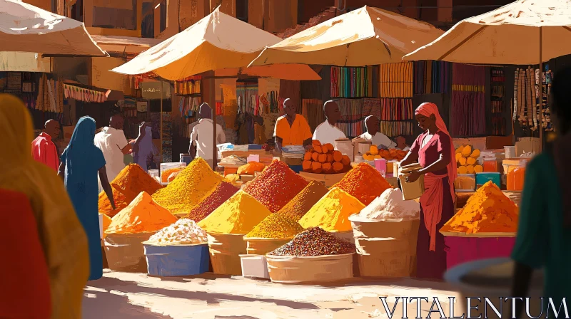 AI ART Colorful Spice Market Scene