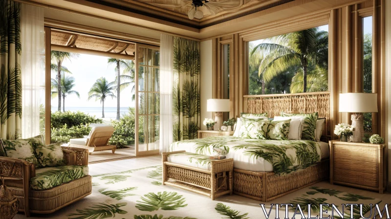 AI ART Tropical Paradise Beachfront Bedroom Design