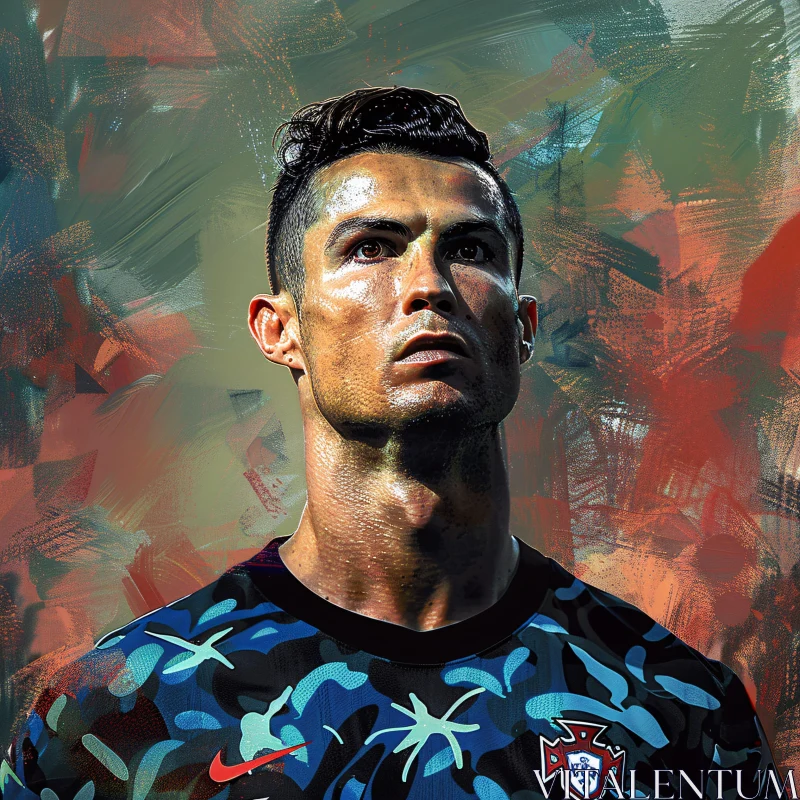 AI ART Cristiano Ronaldo Art with Abstract Elements