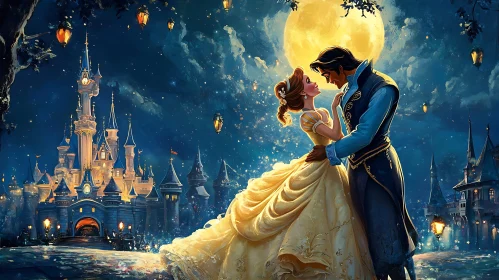 Moonlit Embrace at the Fairytale Castle