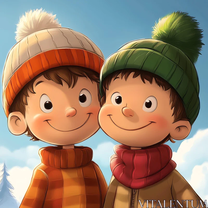 AI ART Winter Cartoon Kids