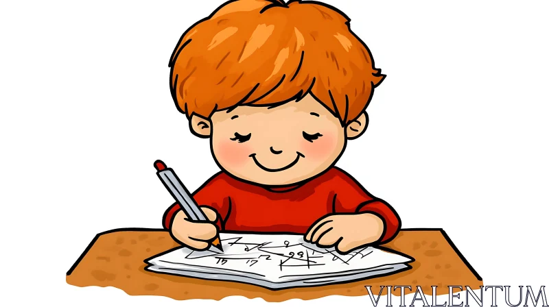 Kid's Creative Drawing Time Cartoon AI Image