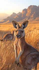 Graceful Kangaroo in Evening Glow