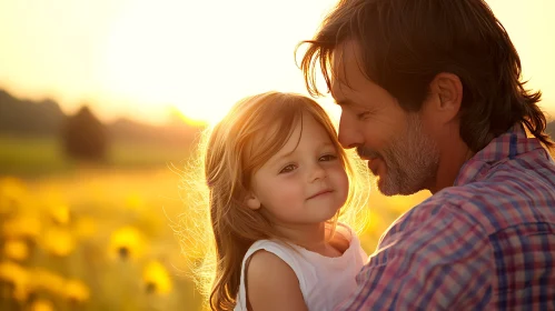 Golden Embrace: A Father and Daughter's Bond