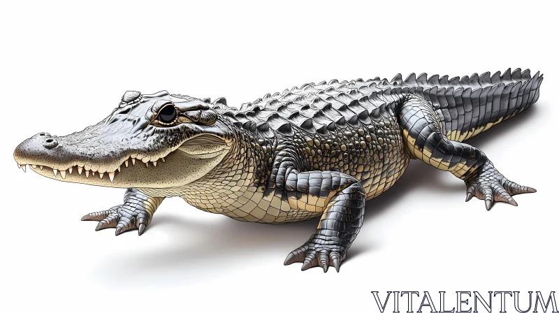 Alligator Illustration Close-up AI Image