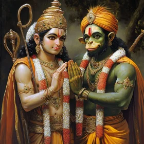 Spiritual Harmony: A Hindu Gods Depiction