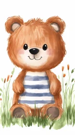 Cute Bear with Stripes