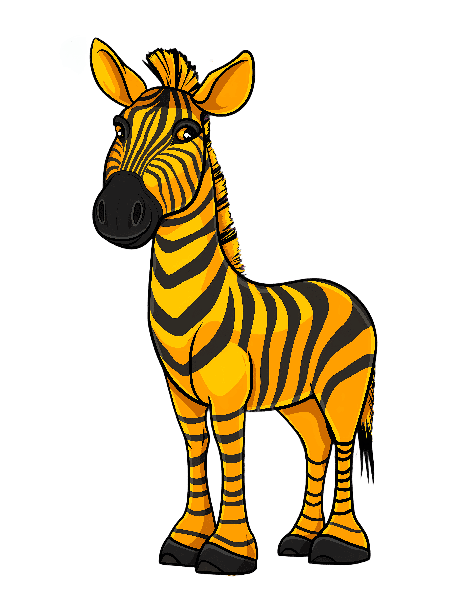 POD Design Colorful Zebra Art on Transparent Background