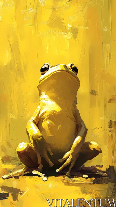 Ethereal Yellow Frog Art AI Image