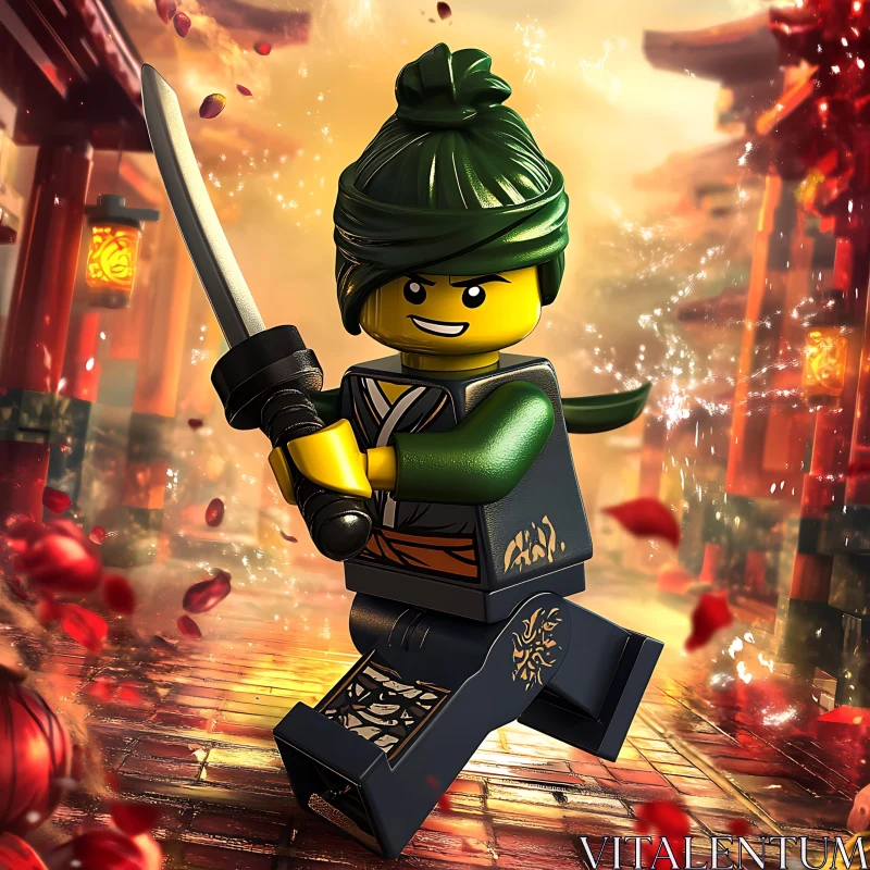 AI ART Lego Ninja Ready for Battle