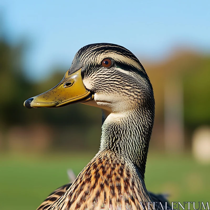 Detailed Duck Plumage Bird Portrait AI Image