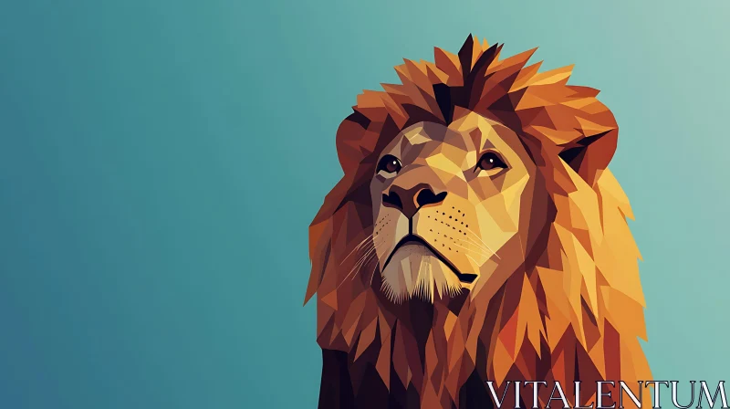 Polygonal Lion Art AI Image