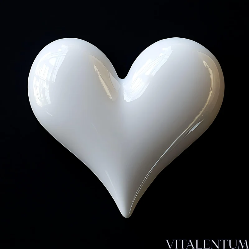 AI ART Sculpted Heart Shape on Dark Background