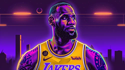 LeBron James Luminous Artwork