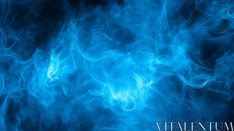 Ethereal Blue Smoke in Motion AI Image