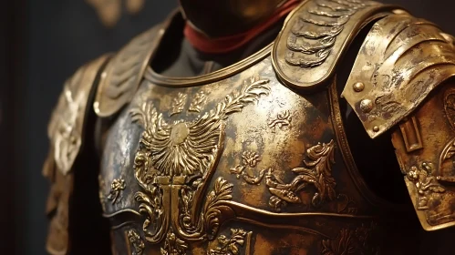 Antique Golden Armor Embossed Metal Design