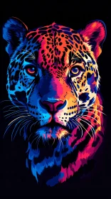 Colorful Leopard Face Art