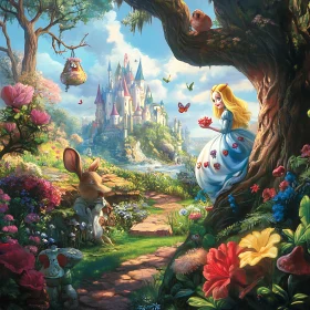 A Whimsical Princess and Rabbit Fairytale