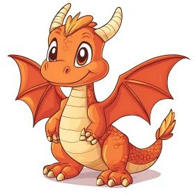 Orange Dragon Cartoon Character