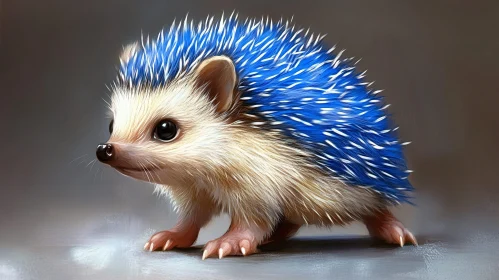 Fantasy Hedgehog with Blue Quills
