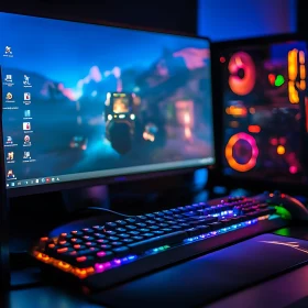Vivid Gaming Station with RGB Lighting and Graphics Display