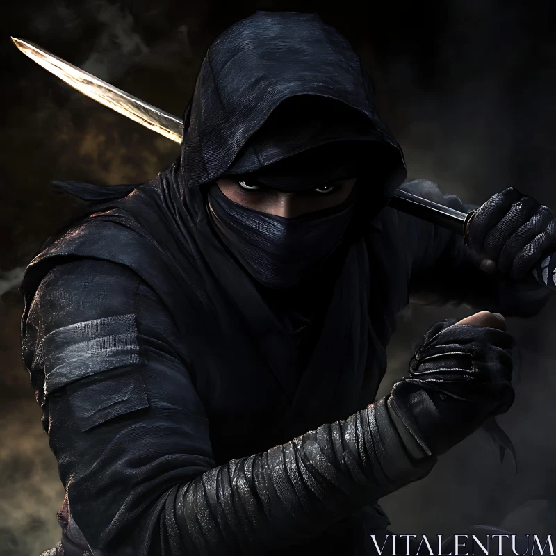 AI ART Shadow Assassin with Sword