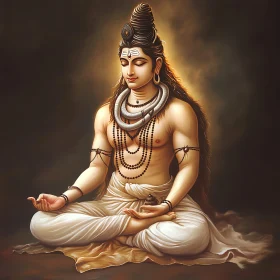 Serene Shiva in Lotus Position