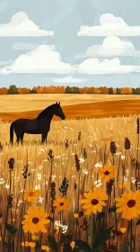 Pastoral Scene with Horse