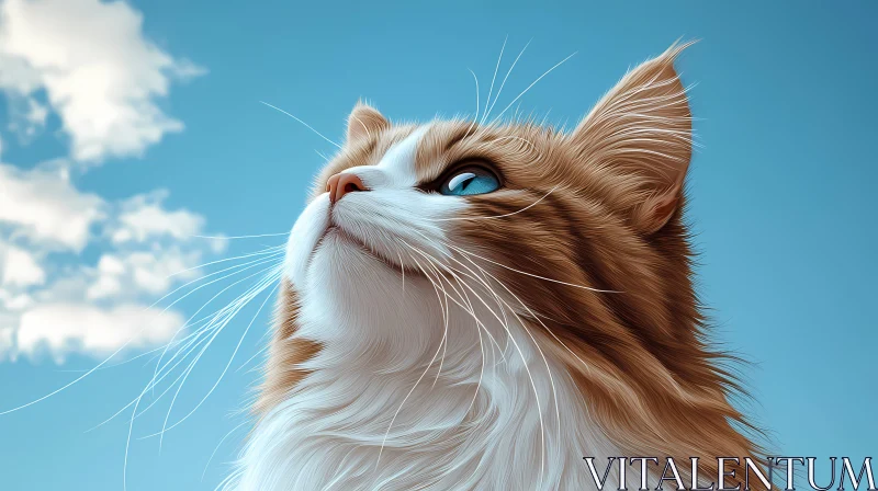 AI ART Feline Majesty Under Blue Skies