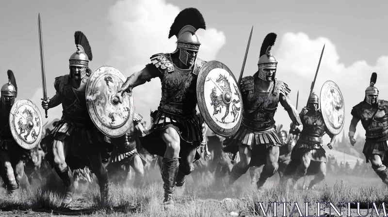 AI ART Roman Warriors in Battle Formation