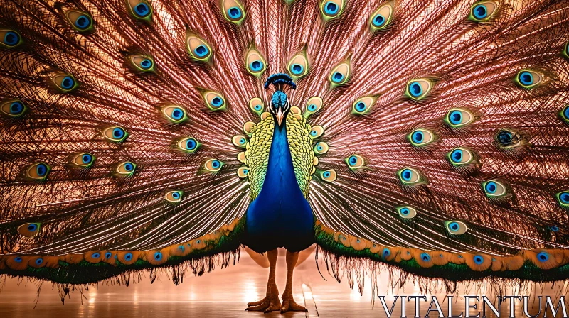 Majestic Peacock Unveiling its Plumage AI Image