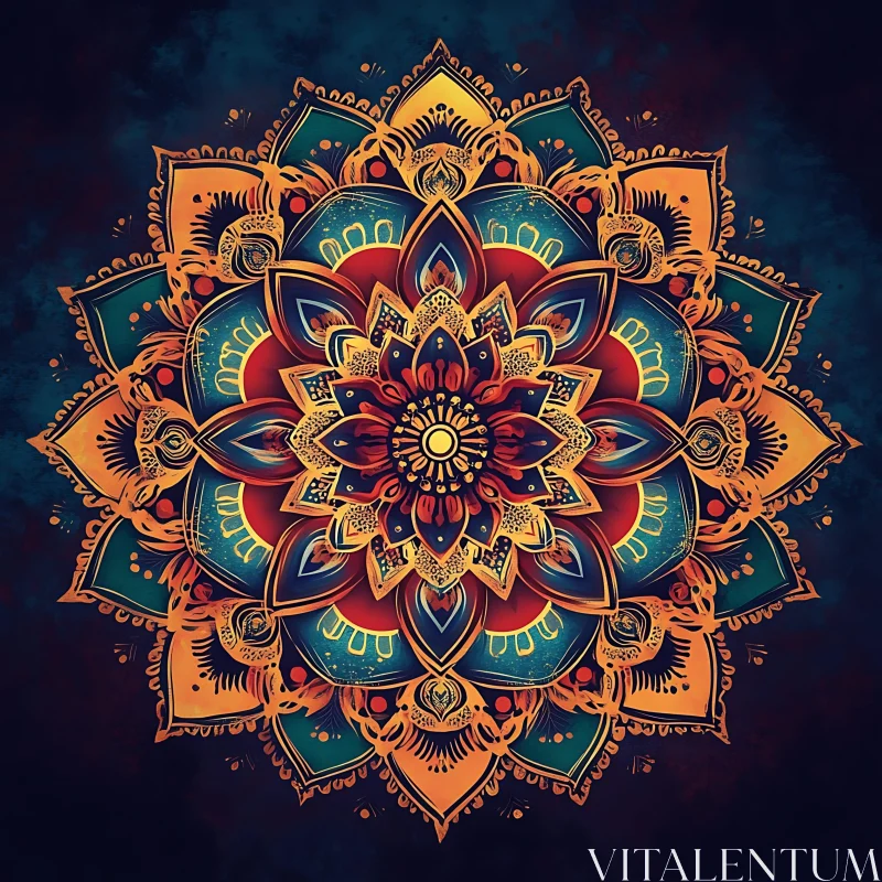 Symmetric Abstract Mandala AI Image