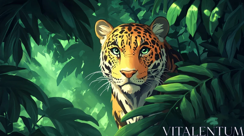 Majestic Leopard in Jungle AI Image