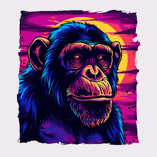 POD Design Vibrant Primate Art for Shirts