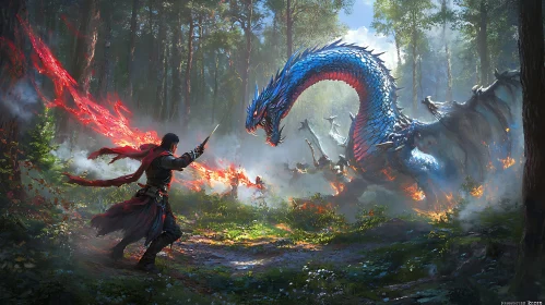 Forest Duel: Magic vs Dragon