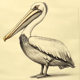 Detailed Pelican Drawing