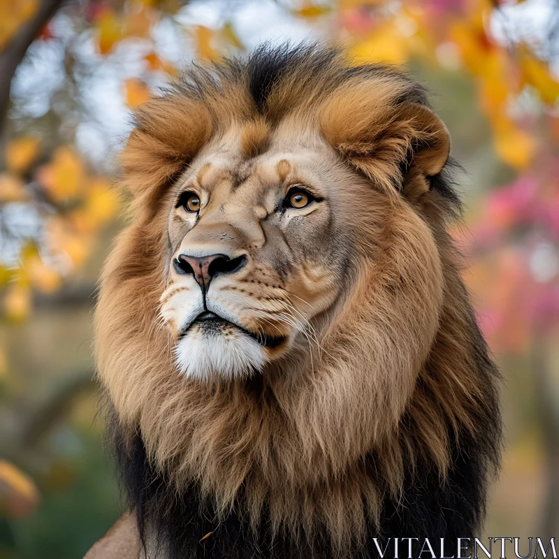 AI ART Lion in Autumn