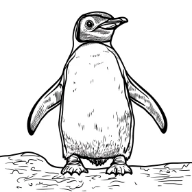 Monochrome Penguin Illustration