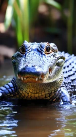 Close-Up of Alligator in Water