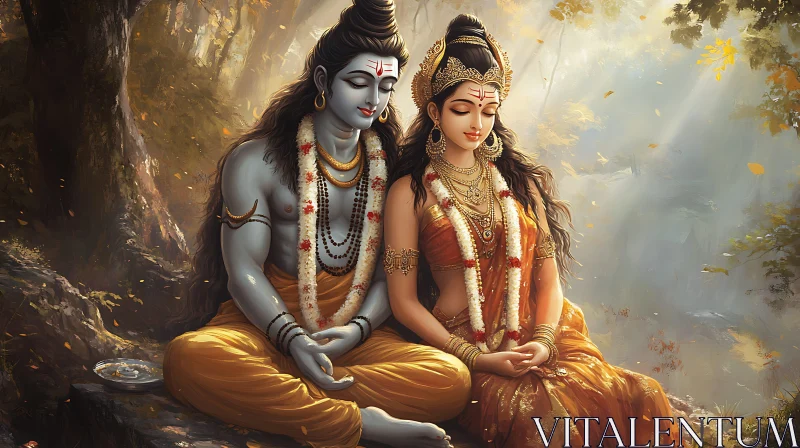 Meditation of Divine Couple AI Image