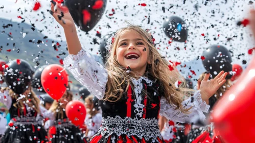 Child's Festive Celebration with Balloons