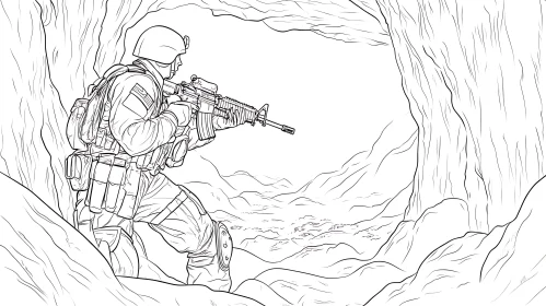 Armed Forces Line Drawing