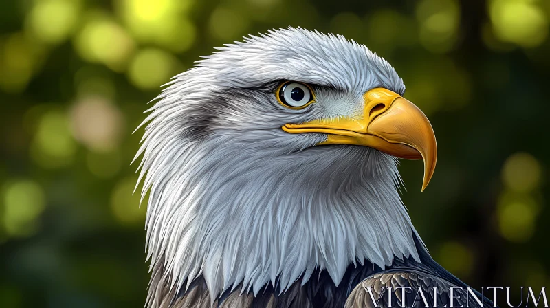 Eagle Illustration with Green Background AI Image