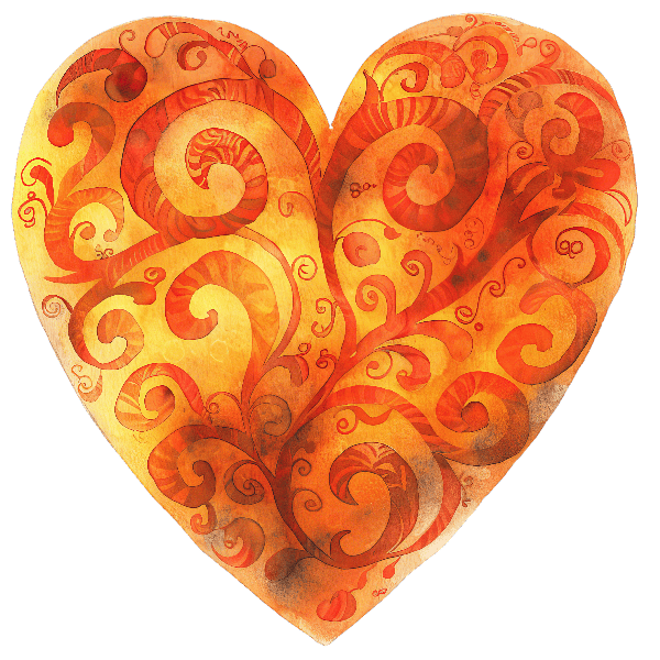 Artistic Heart with Swirls