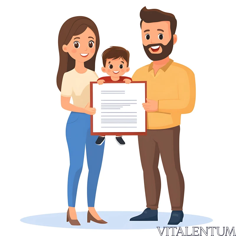 AI ART Cartoon Family with Contract