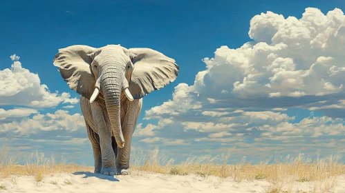 Elephant Amidst the Clouds