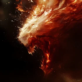 Lion's Roar in Flames