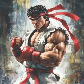 Strong Man Character in Fighting Stance