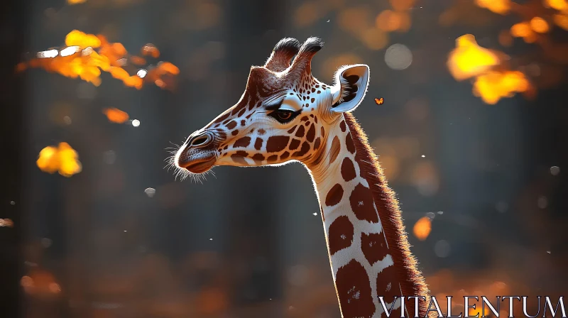 AI ART An Autumn Serenade with Giraffe